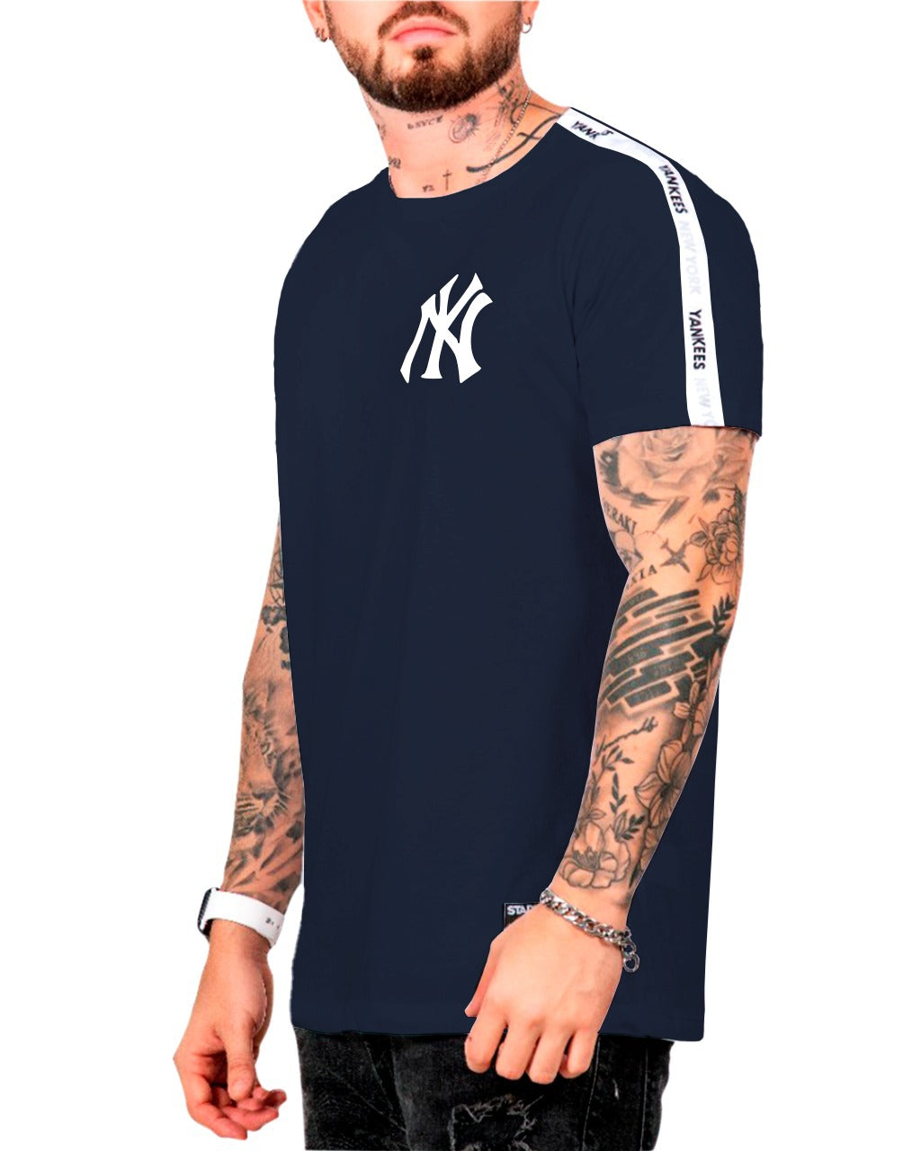 Camiseta azul ny cinta