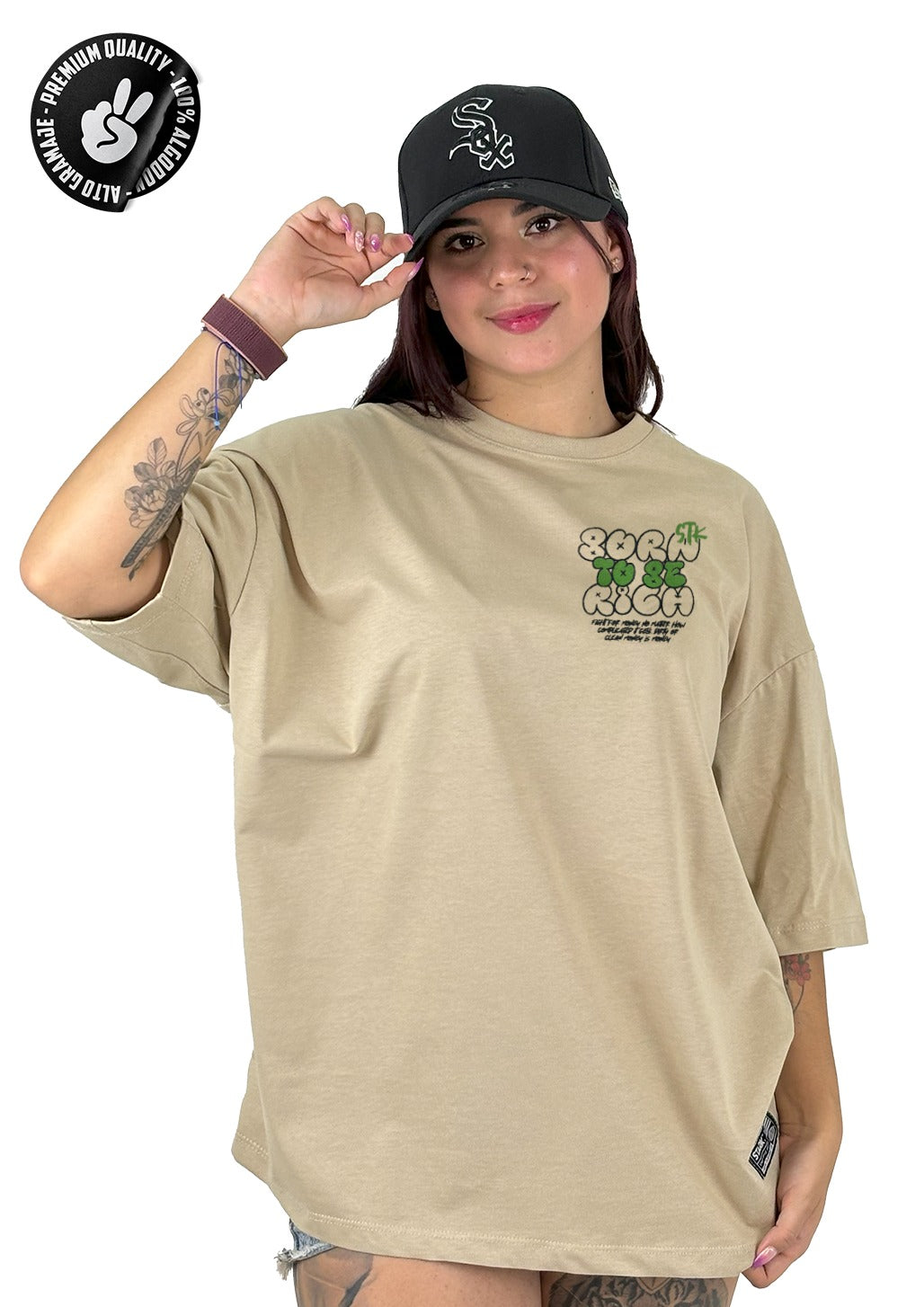 Oversize beige alto gramaje rich