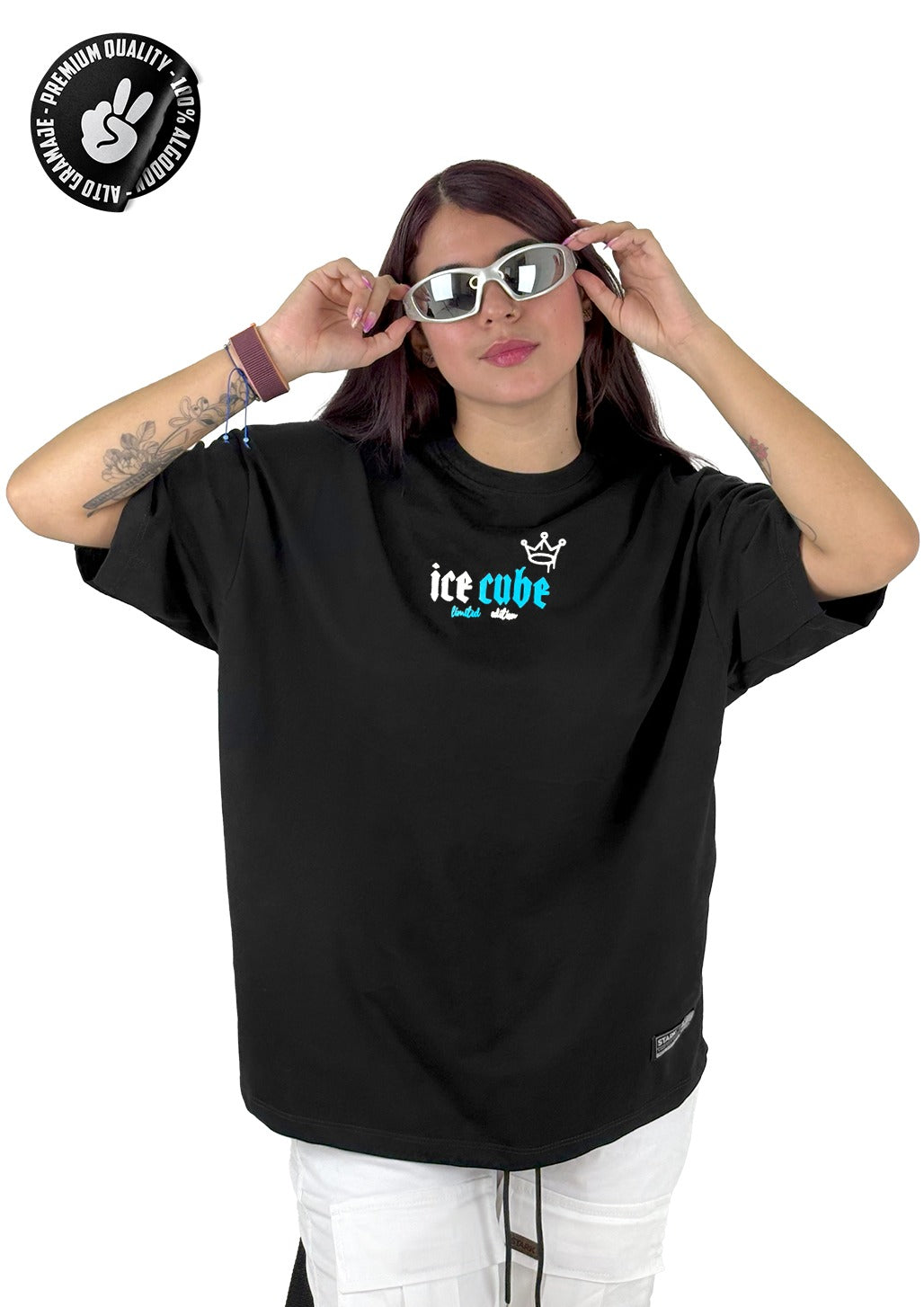 Oversize negra ice cube alto gramaje