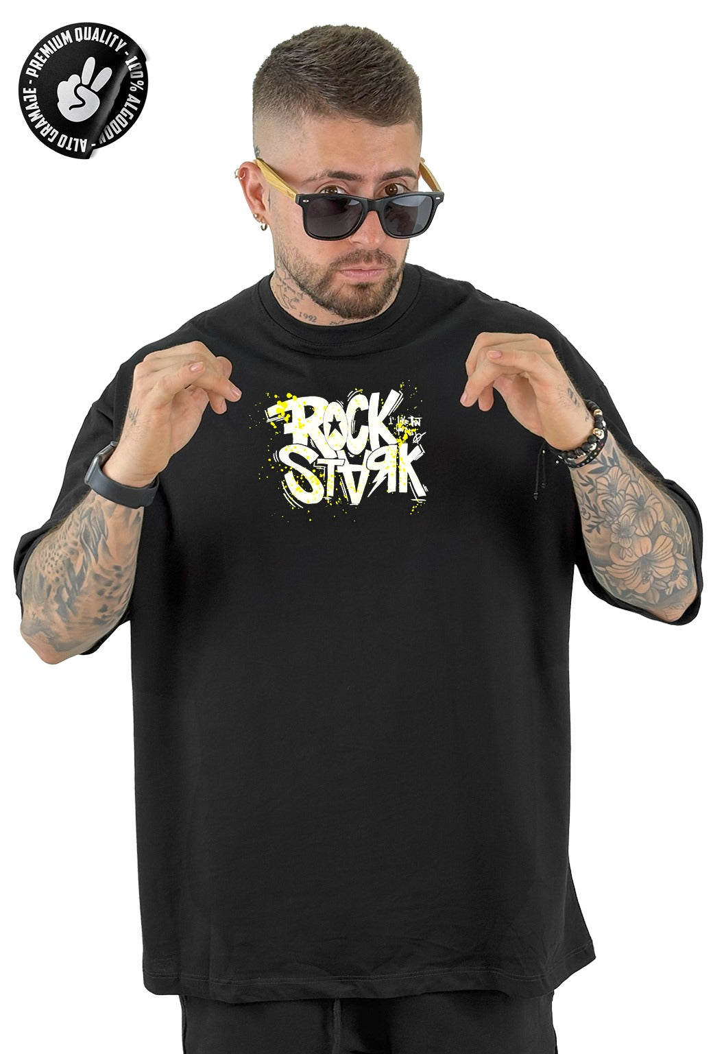 Oversize alto gramaje negra rock stark