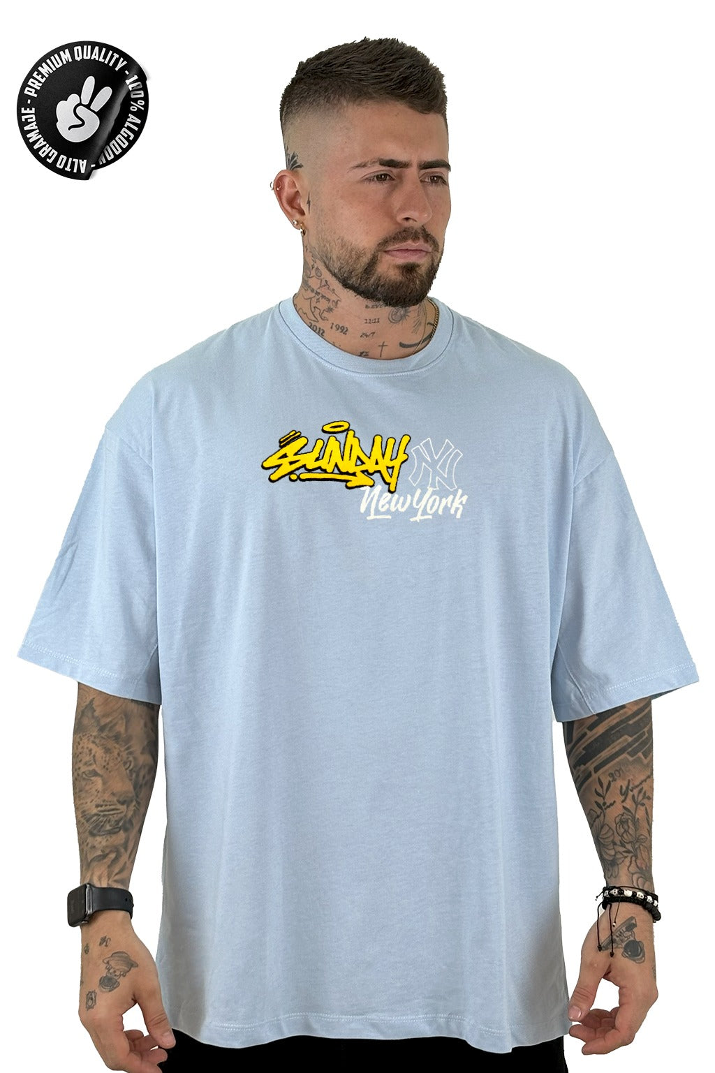 Oversize Azul Sunday New York Alto Gramaje