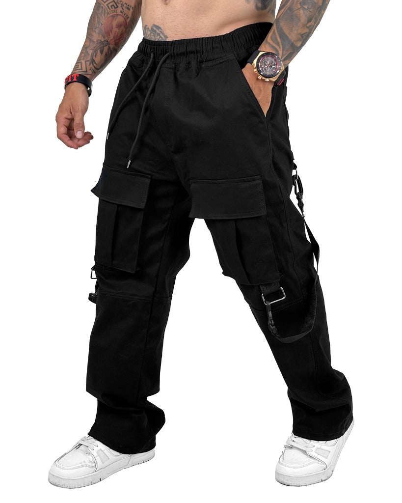 Jogger Negro tiras baggy
