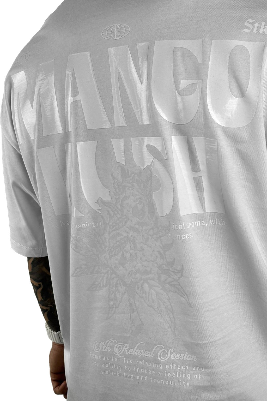 Oversize blanca Kush tono a tono alto gramaje