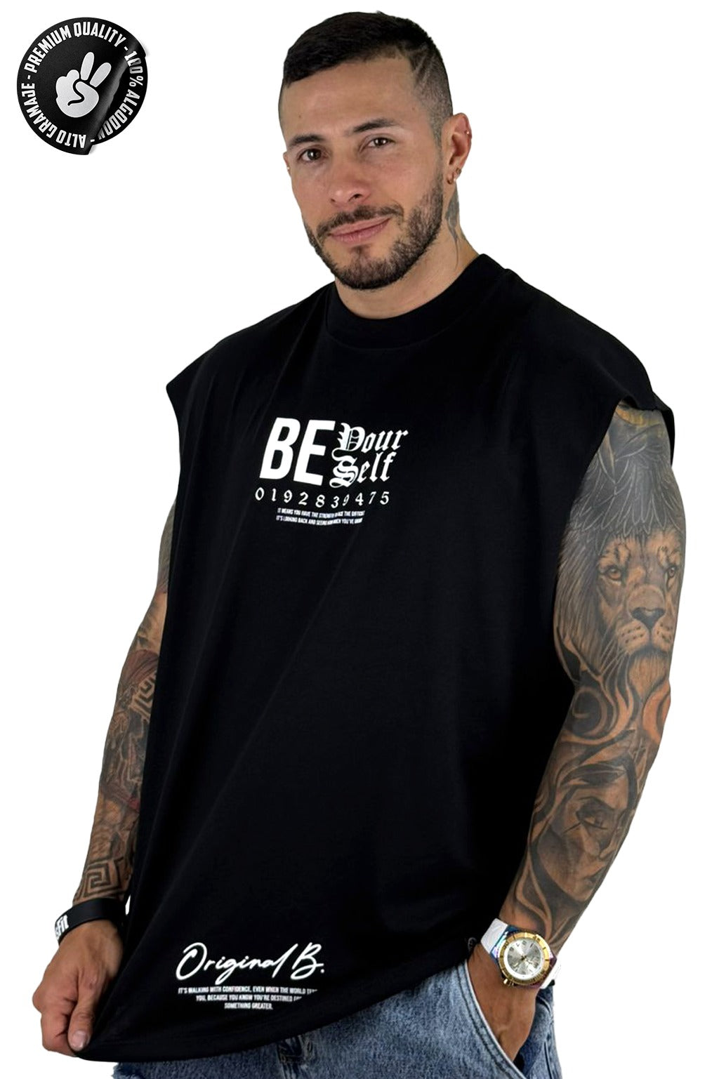 Camisilla negro beyourself Alto Gramaje