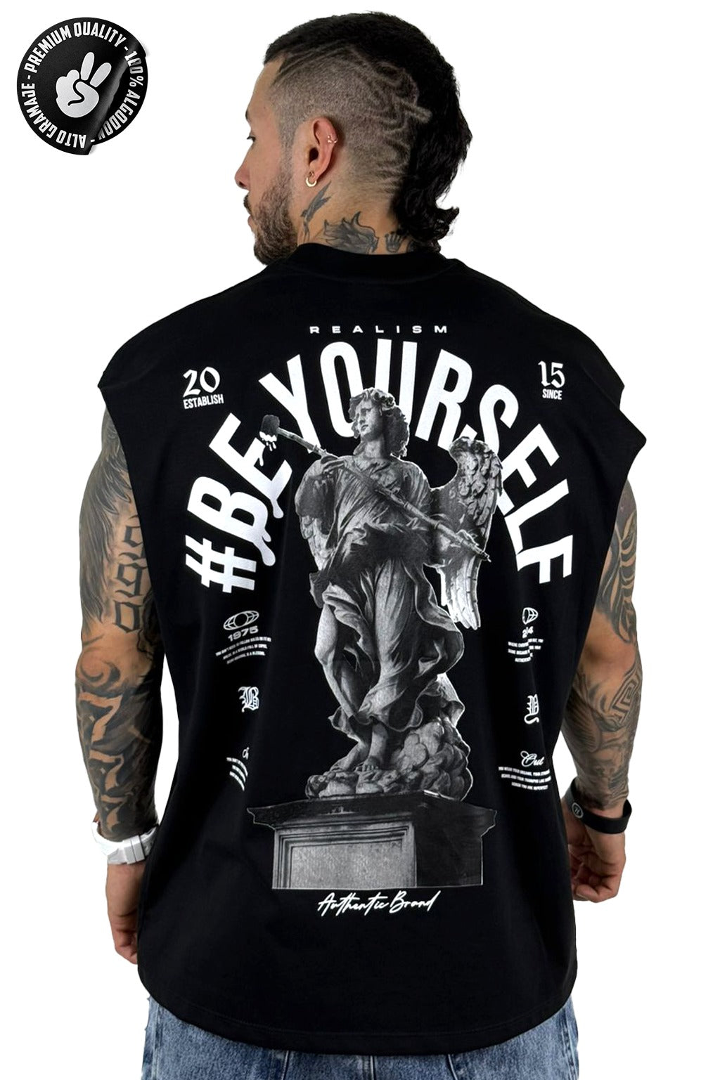 Camisilla negro beyourself Alto Gramaje