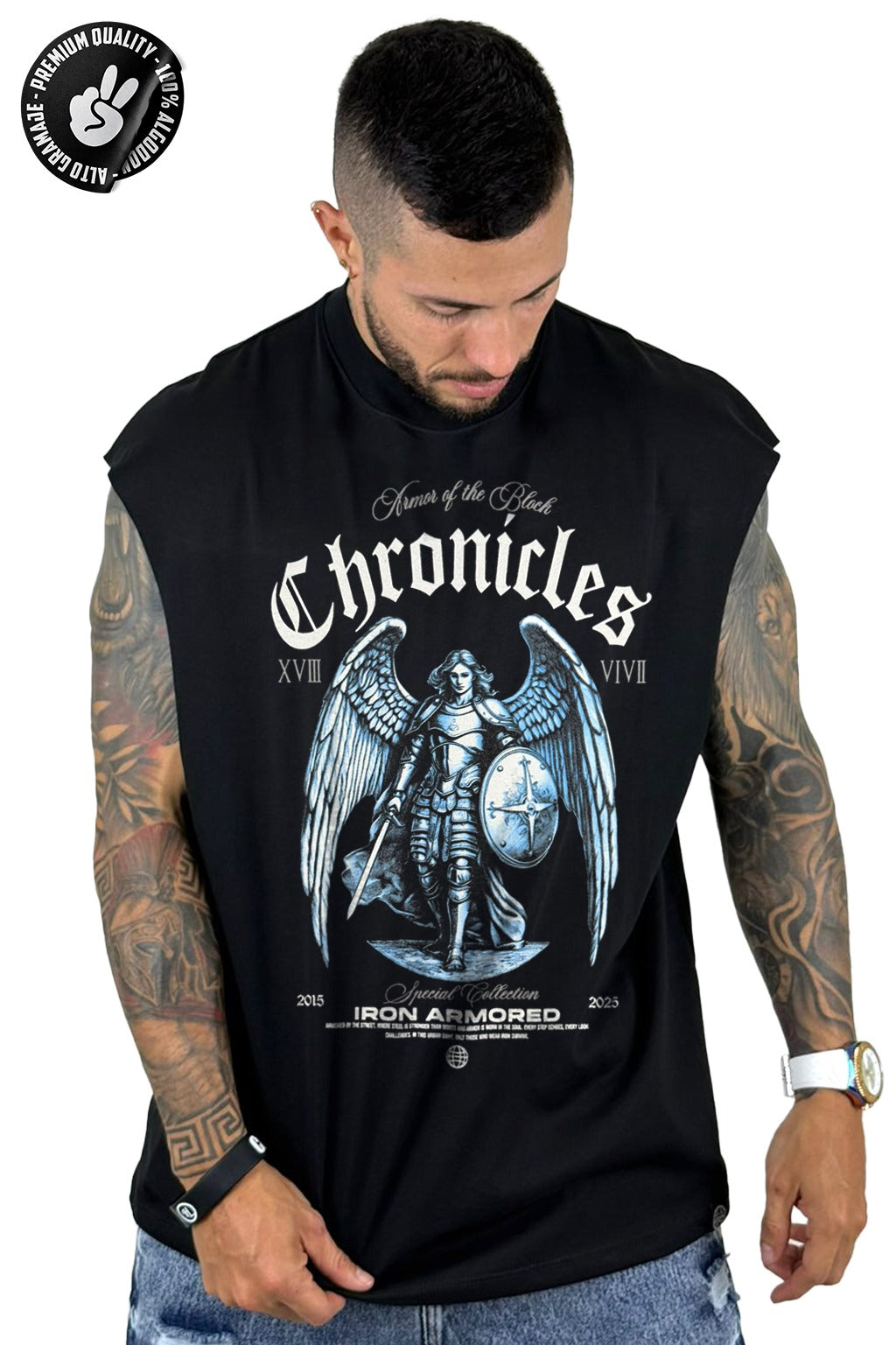Camisilla Alto Gramaje negra chronicles