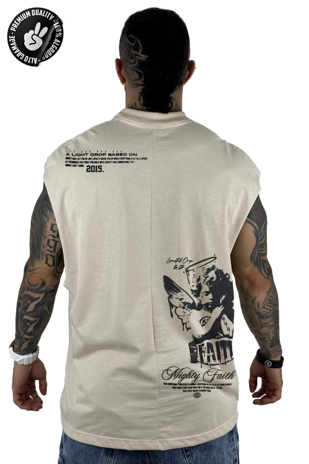 Camisilla Alto Gramaje beige mighty