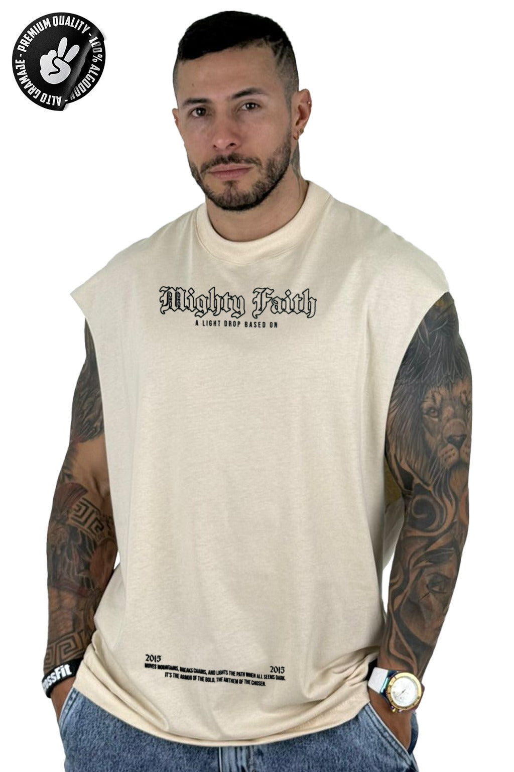 Camisilla Alto Gramaje beige mighty