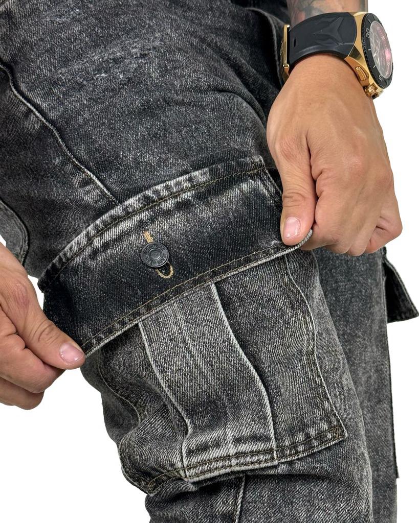 Jean regular sky gris motortool cargo