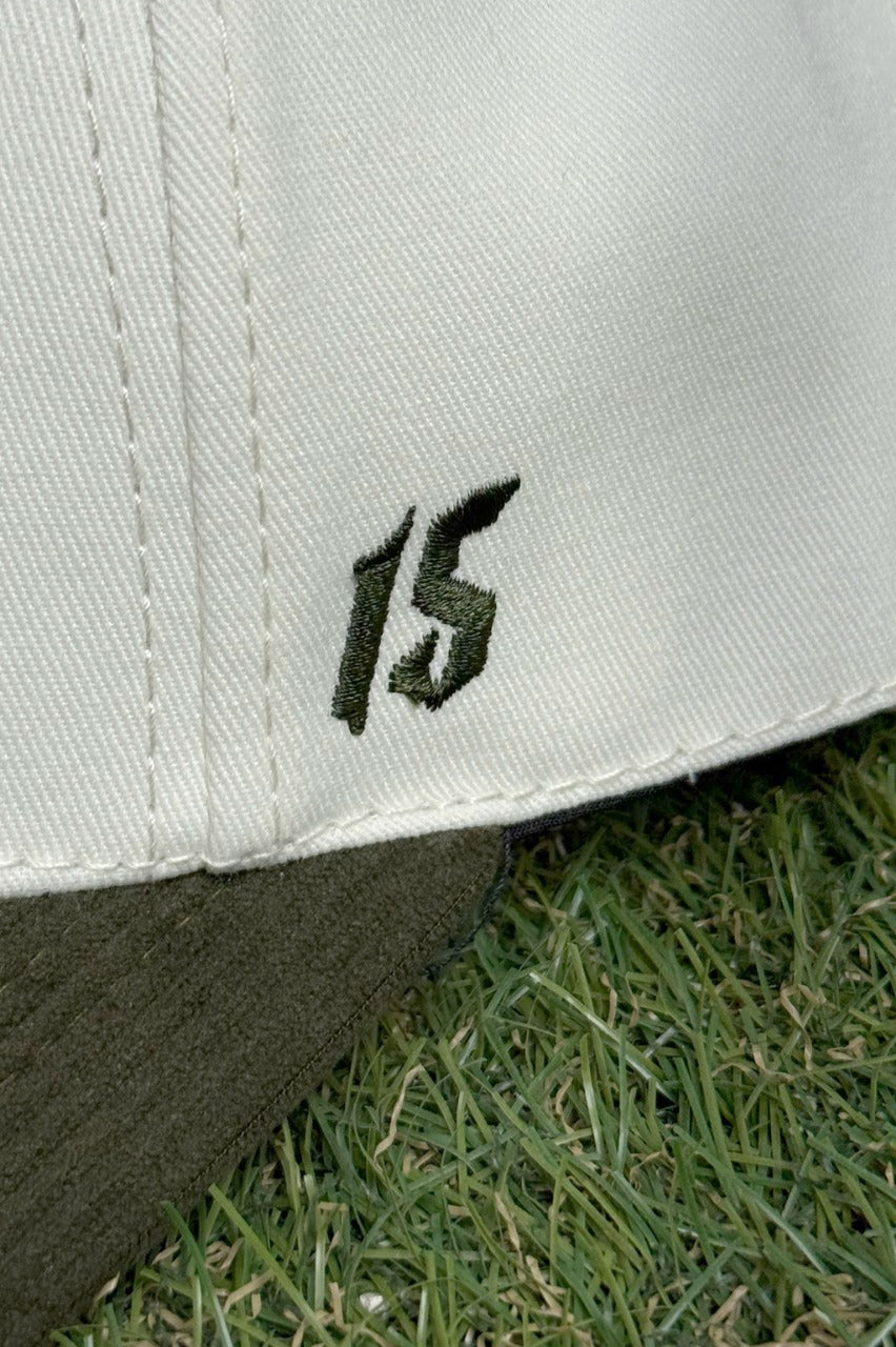 Gorra Pana Verde Militar con Blanco Premium