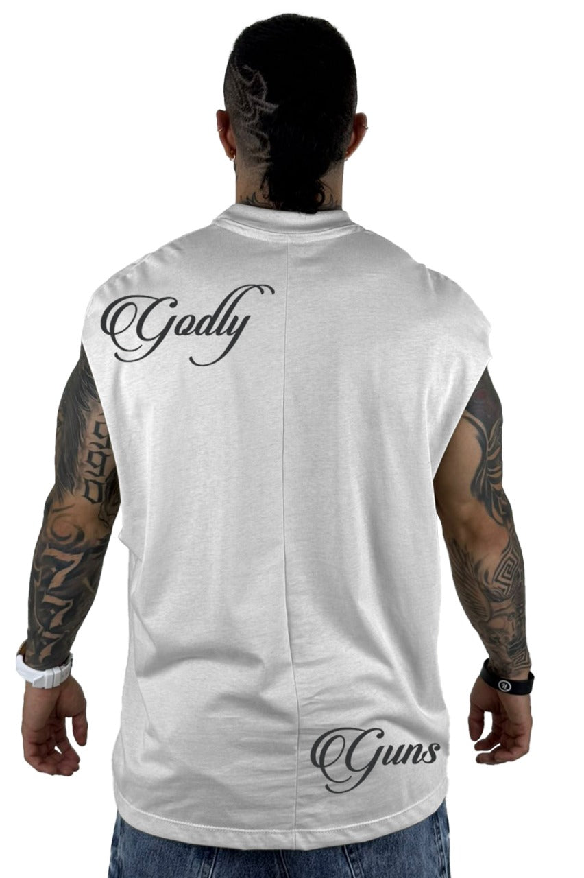 Camisilla Alto Gramaje sky Godly Guns Blanca