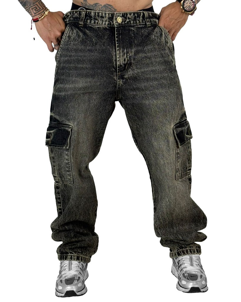 Jean Baggy cargo sky amarillo 002