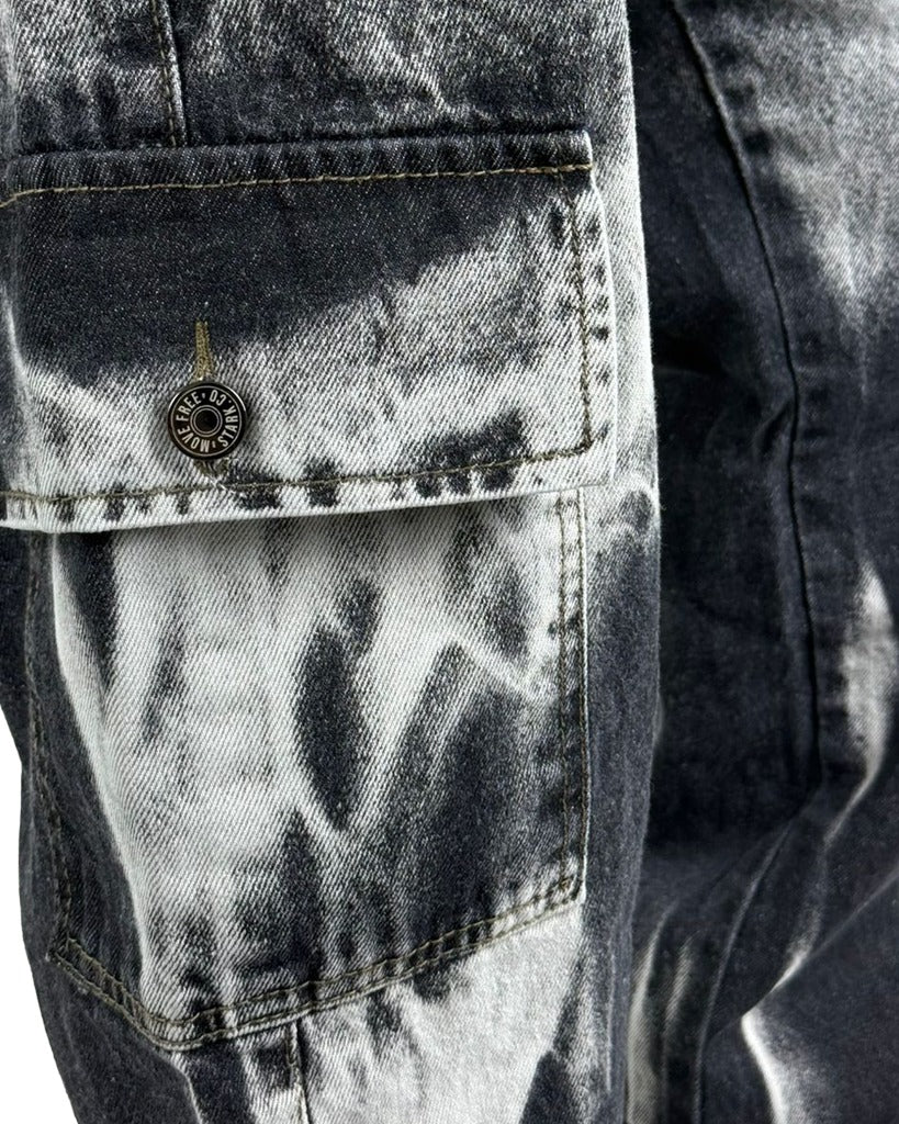 Jean Baggy Negro Cargo Reservas Negras del y atras 005/2