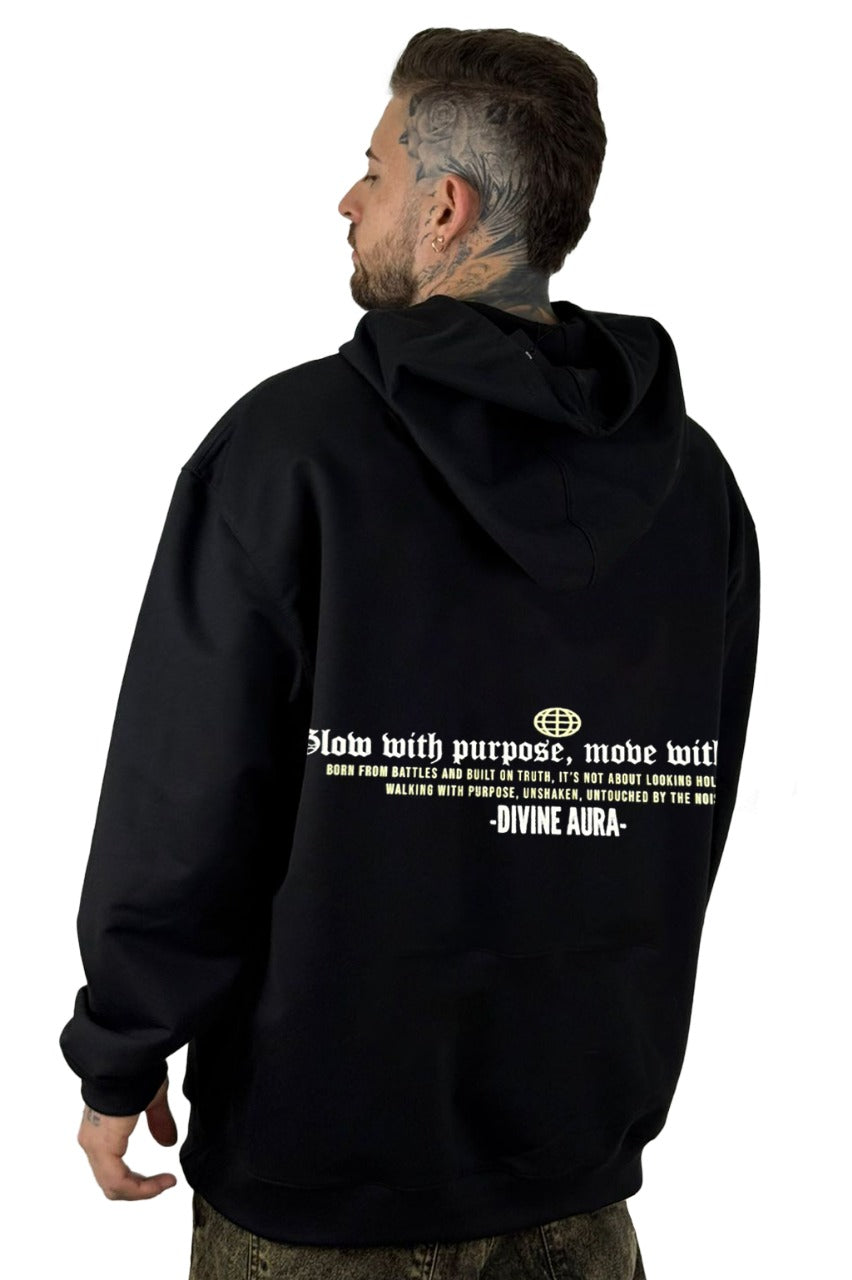 Buzo Capucha Negro divine aurora