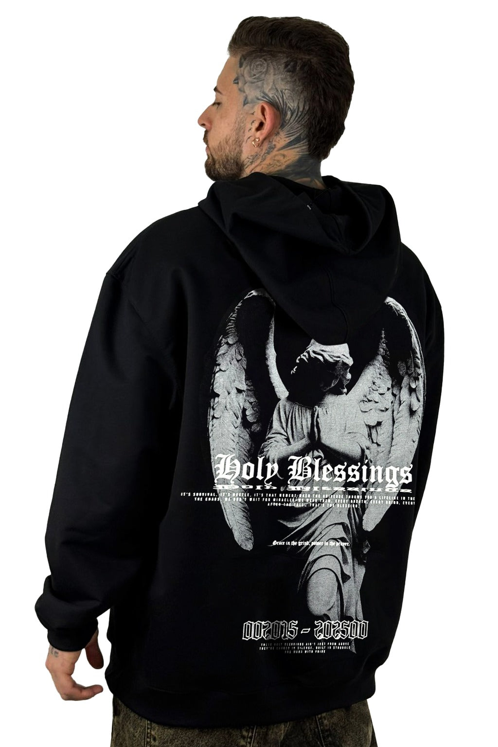 Buzo Capucha Negro Holy Blessings