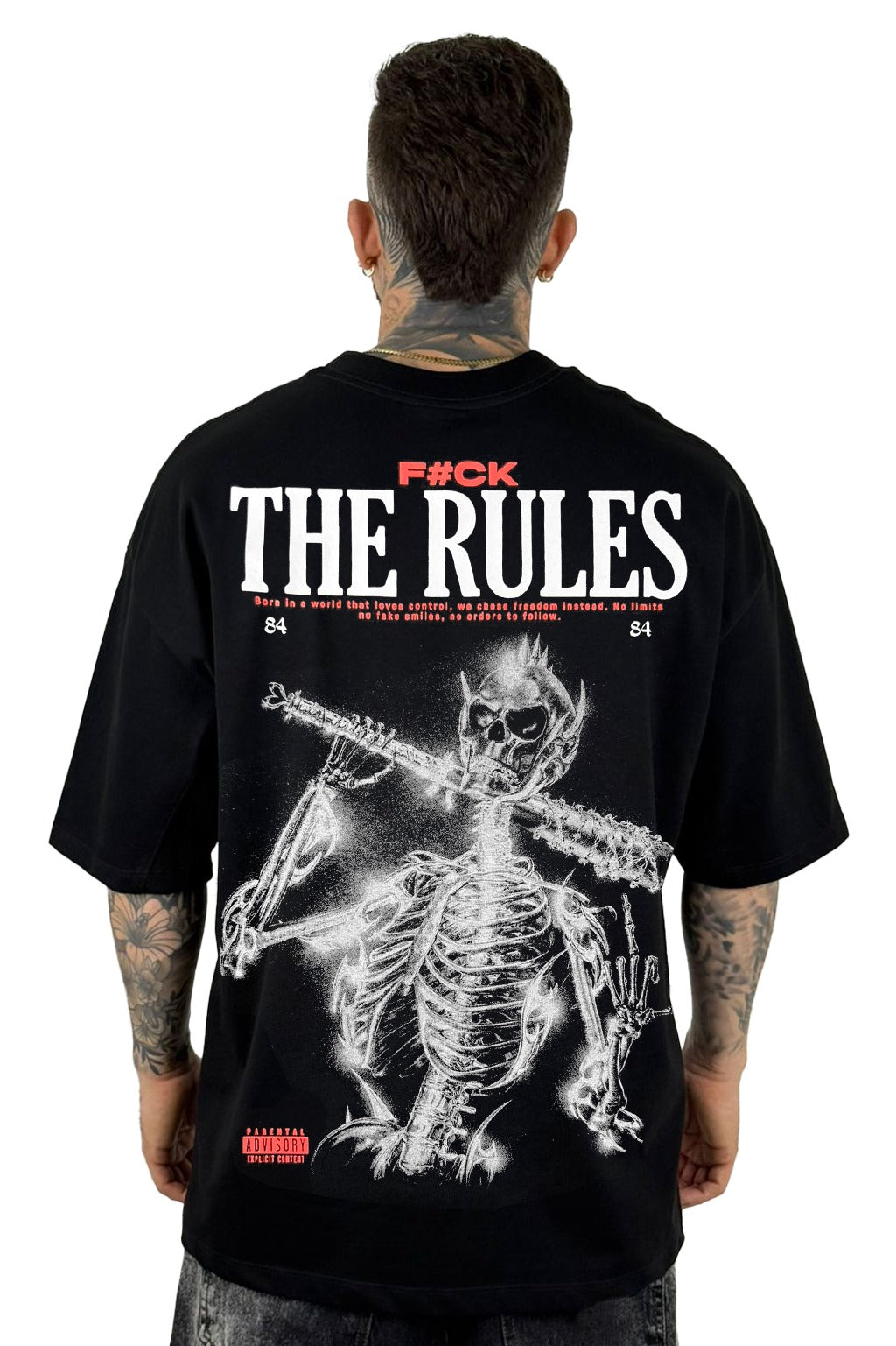 Oversize Negra Fuck The RULES alto gramaje