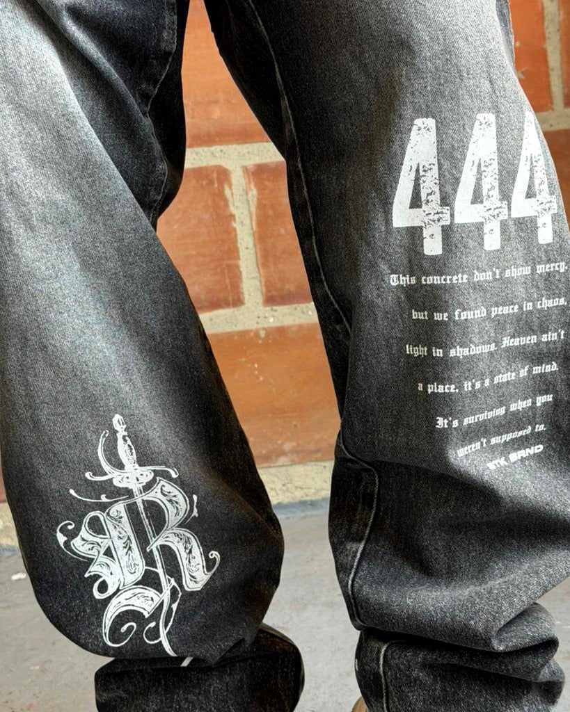 Jean Baggy negro bigotes stamp 444