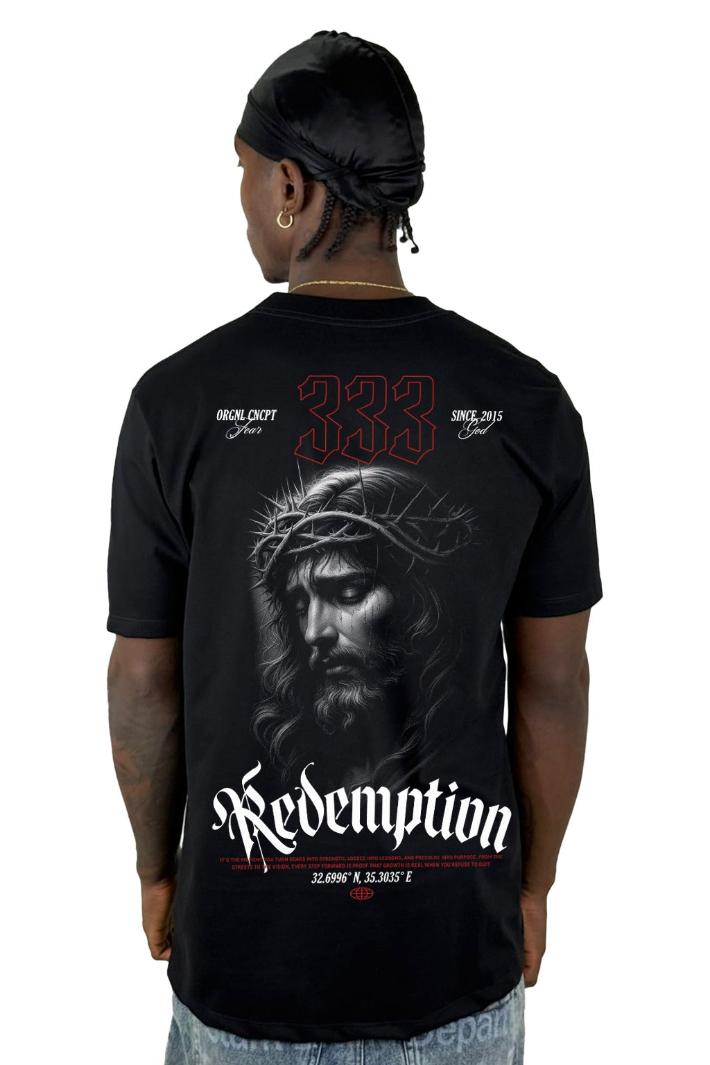 Camiseta Negra Redemption 333 alto gramaje