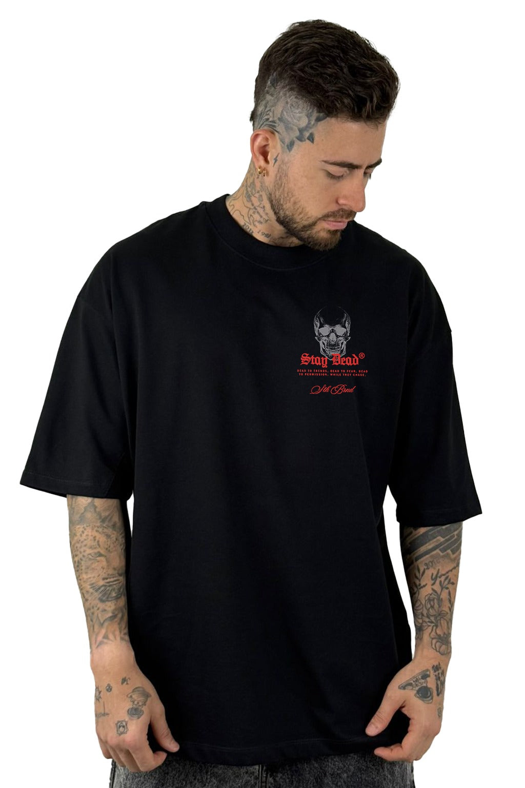 Oversize Negra Stay Dead Alto Gramaje