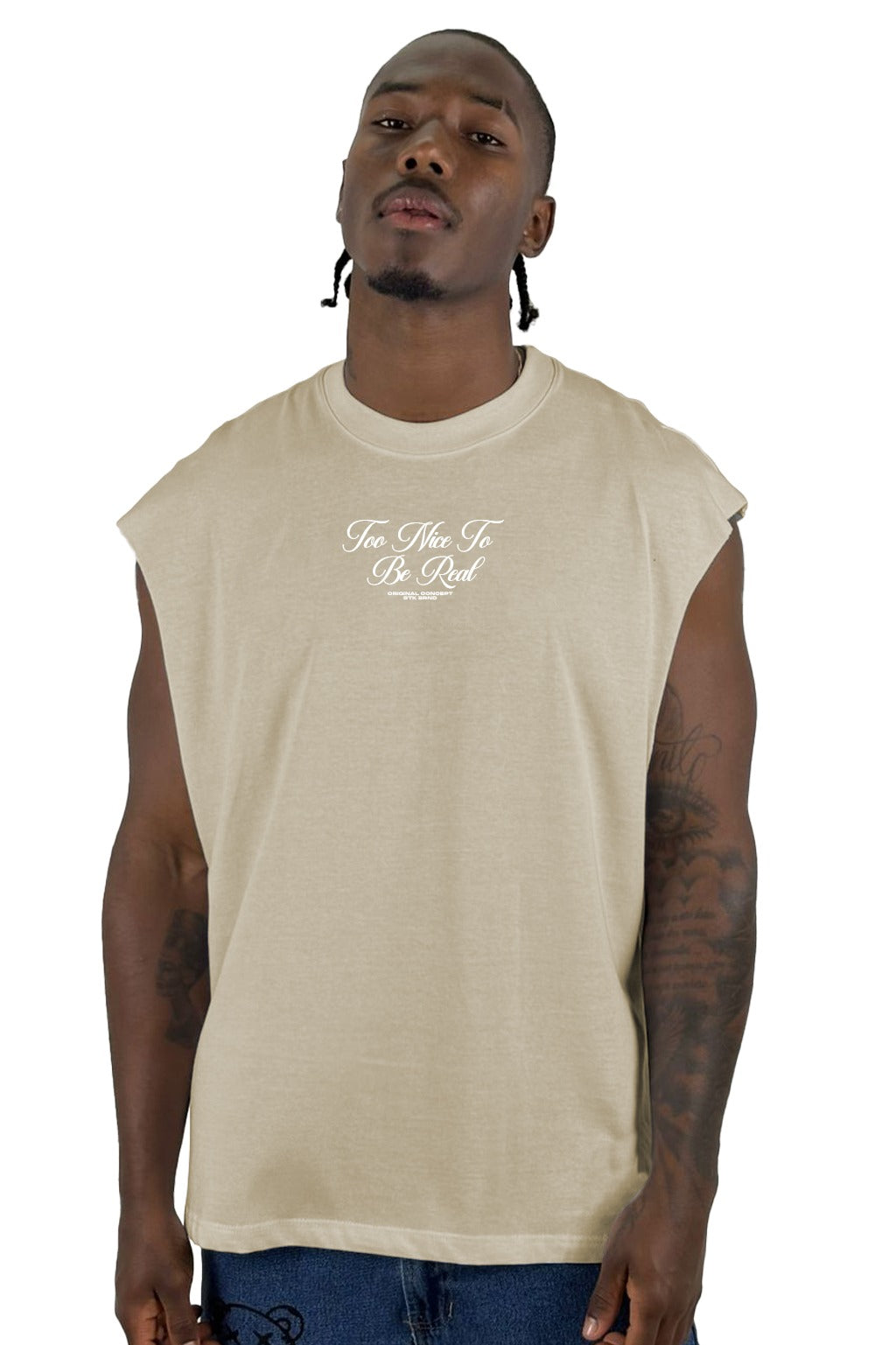 Camisilla Beige Too Nice To Be Real Alto Gramaje