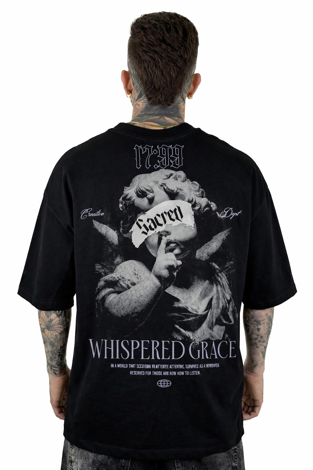 Oversize Negra Whispered Grace Sacred