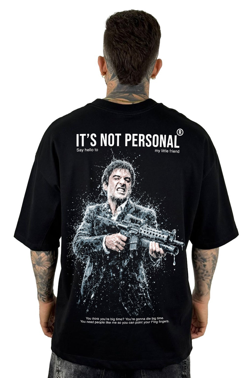 Oversize Negra Scarface Not Personal Alto Gramaje