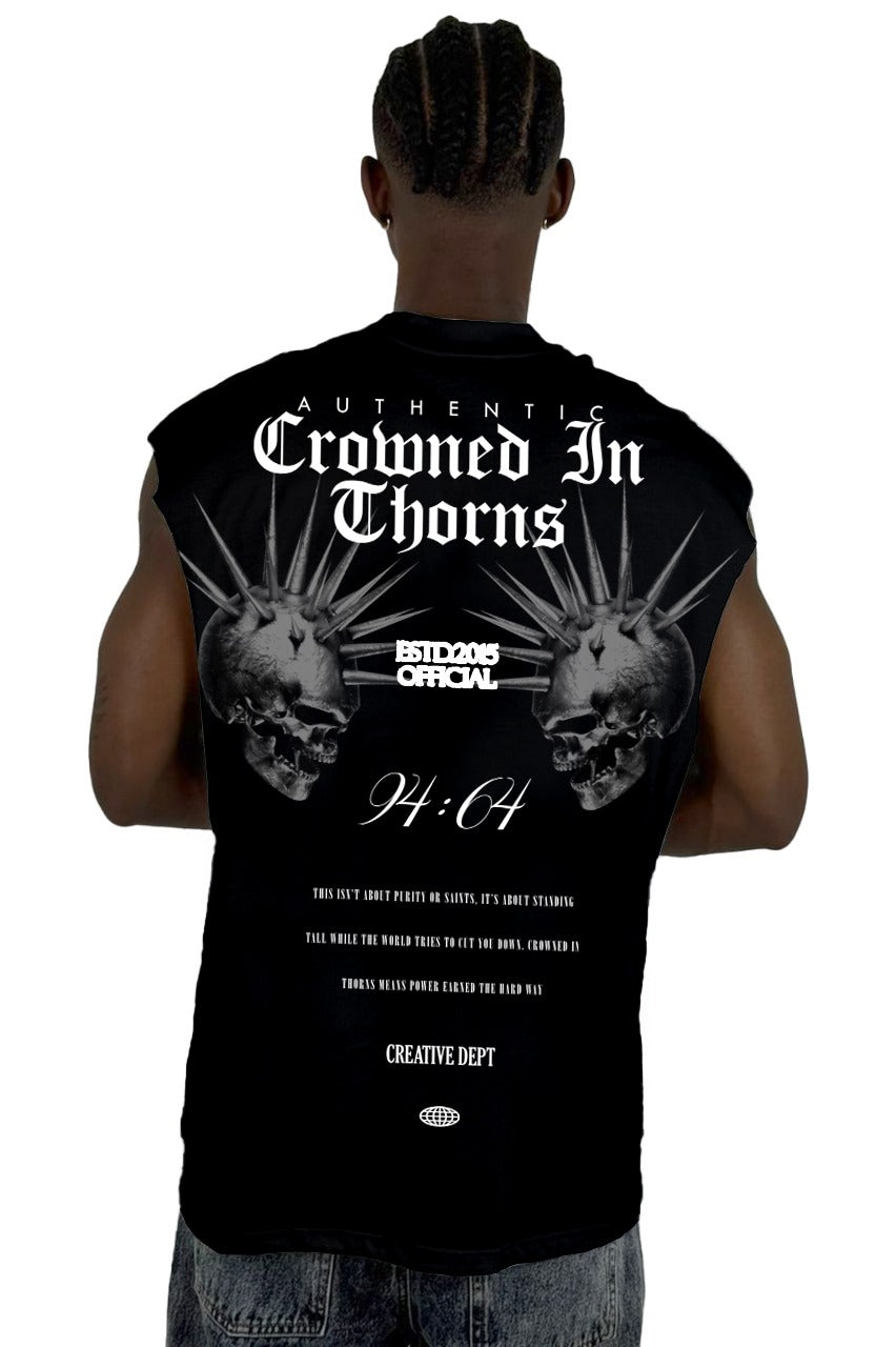 Camisilla Negra Crowned In Thorns Alto Gramaje