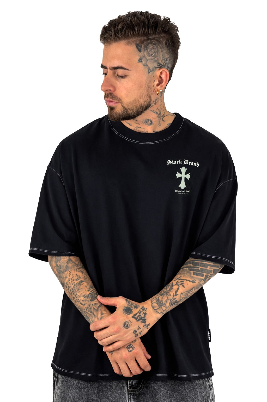 Oversize Negra Born To Lead Cruz Alto Gramaje