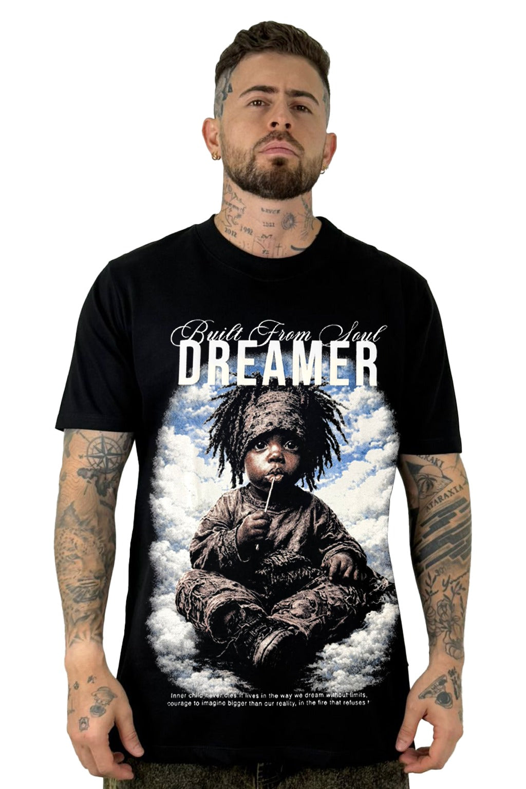 Camiseta Negra Dreamer Alto Gramaje