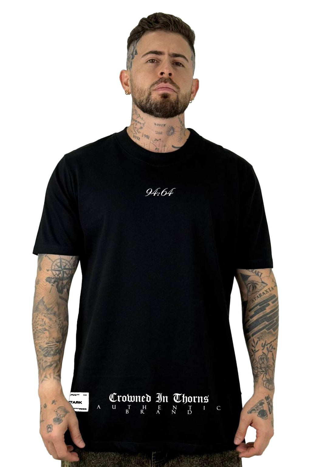 Camiseta Negra Crowned in Thorns Alto Gramaje