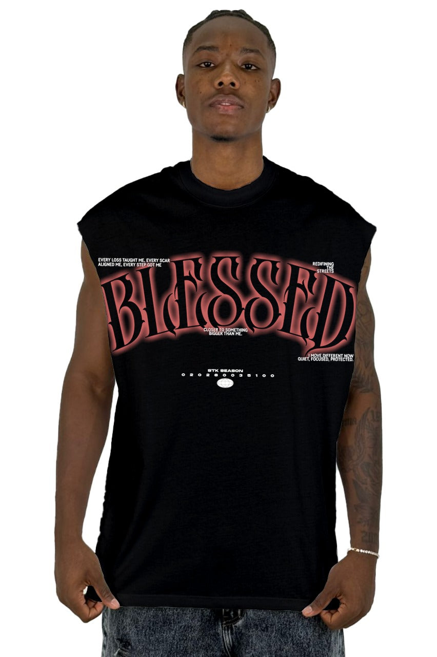 Camisilla Negra Blessed Alto Gramaje