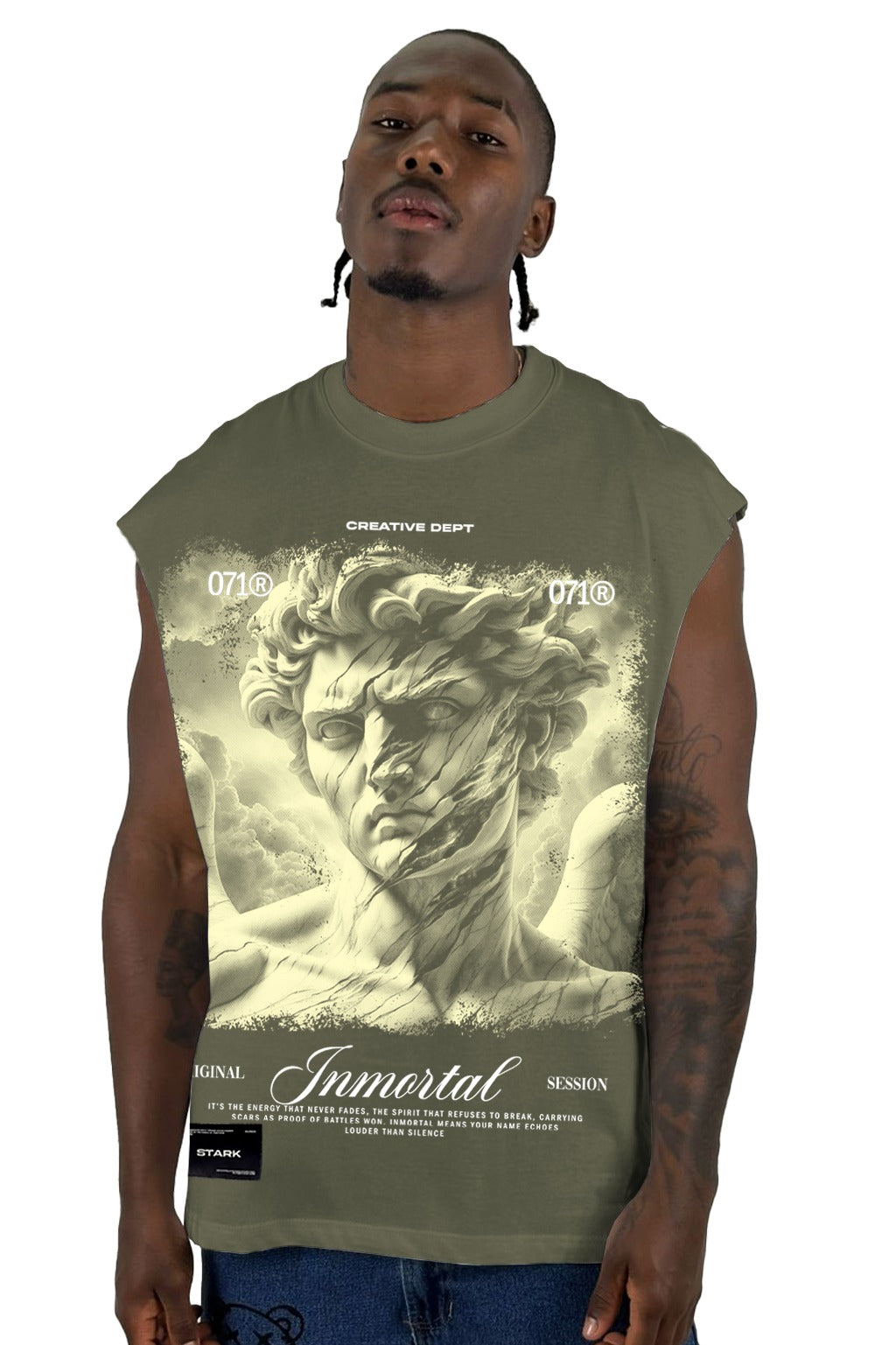 Camisilla Verde Estampado Frente Inmortal