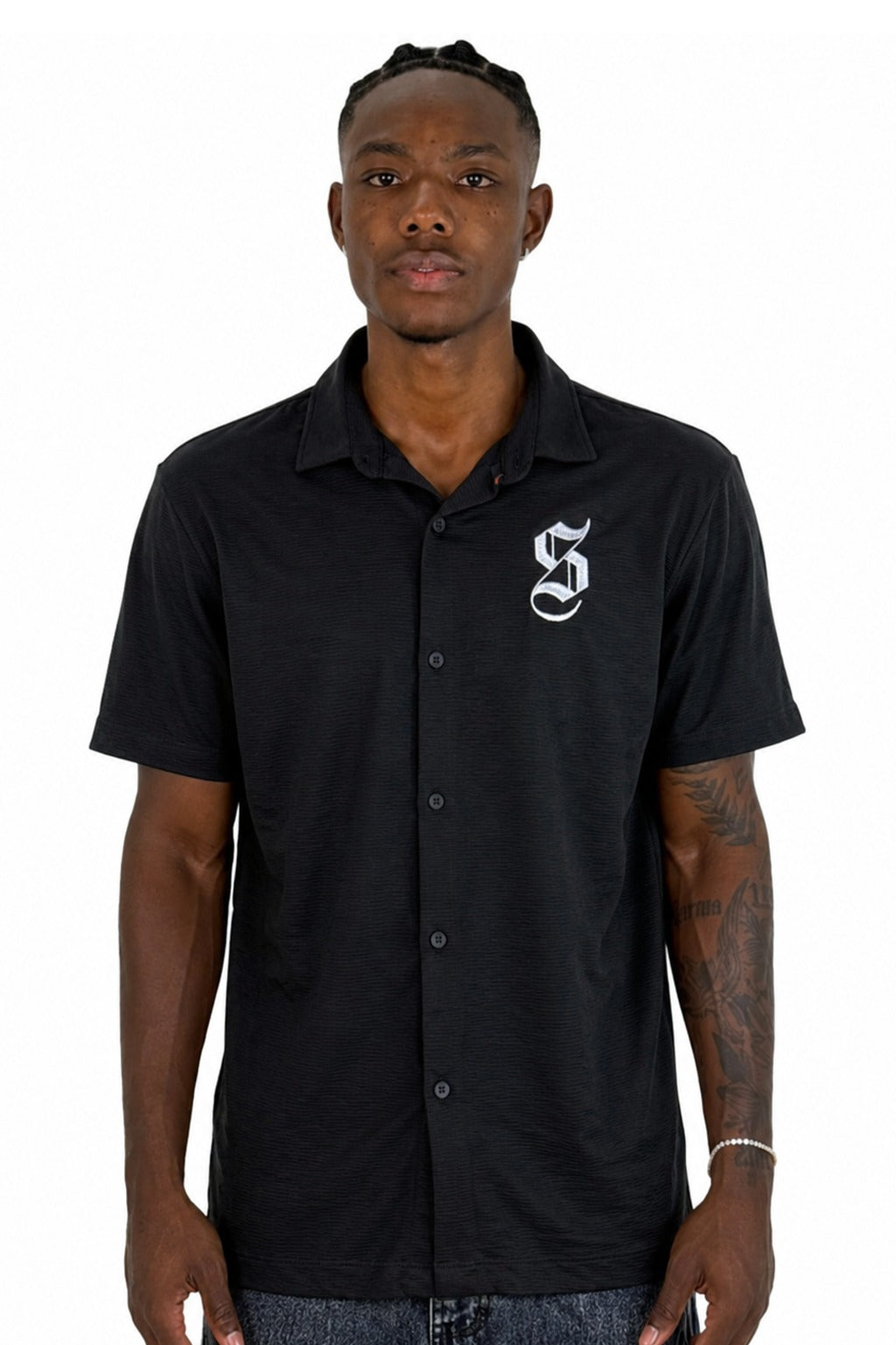 Camisa Negra S Cuello Clasico
