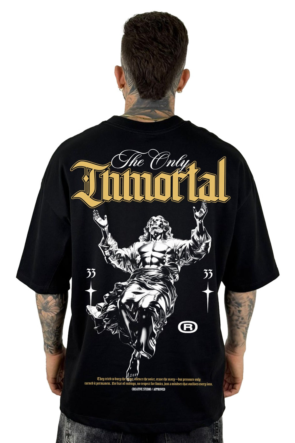 Oversize Negra The Only Inmortal Alto Gramaje