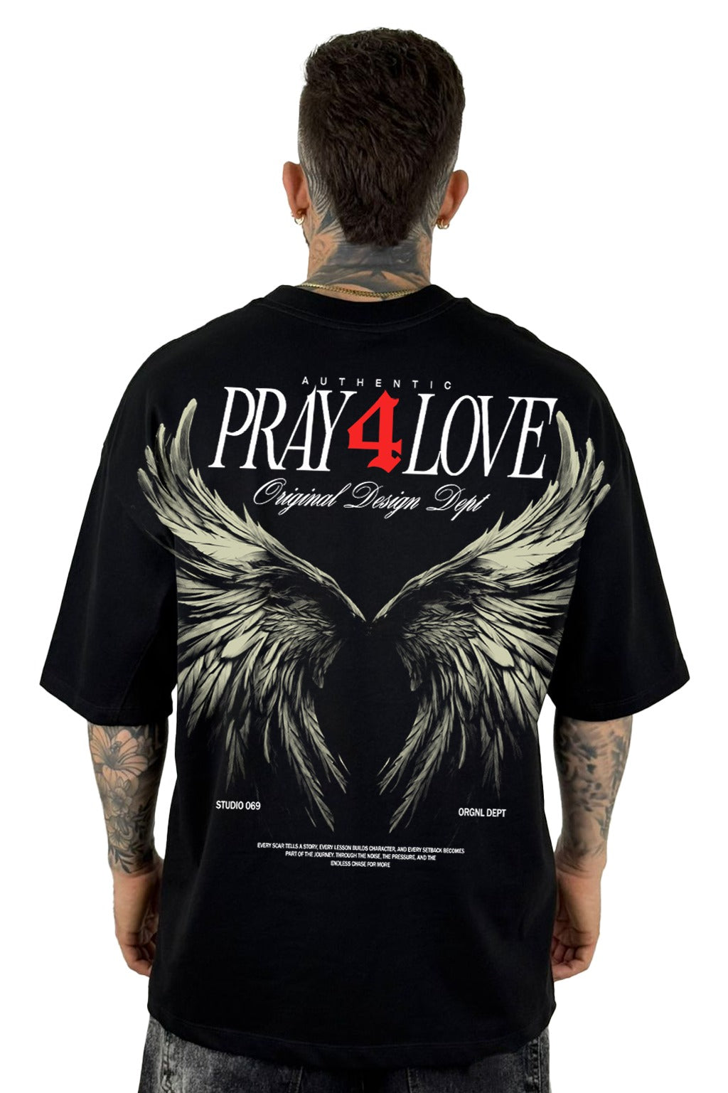 Oversize Negra Pray4 Love Alto Gramaje
