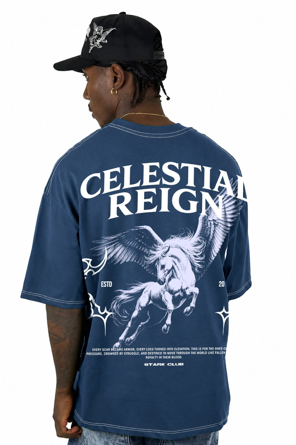 Oversize Azul Celestial Reign Alto Gramaje