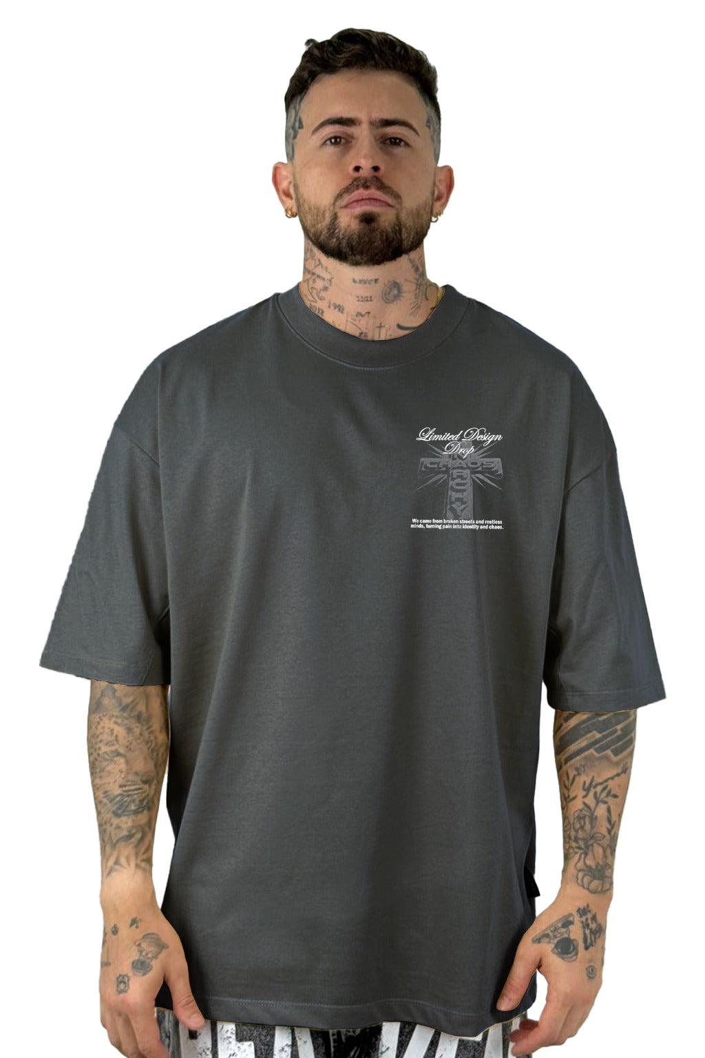Oversize Gris Cruz Chaos Alto Gramaje