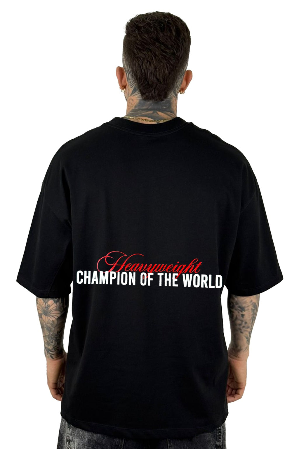 Oversize Negra Mike Tyson Champion Alto Gramaje