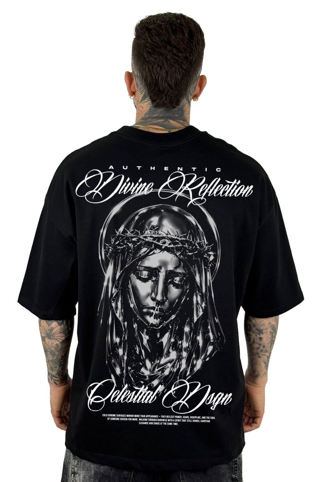 Oversize Negra Divine Reflection Alto Gramaje