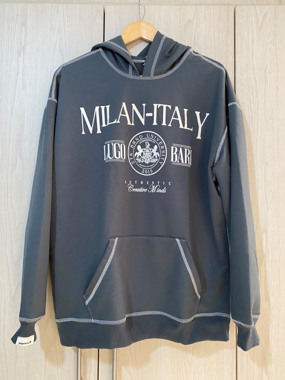 Buzo Capucha Gris Milan-Italy