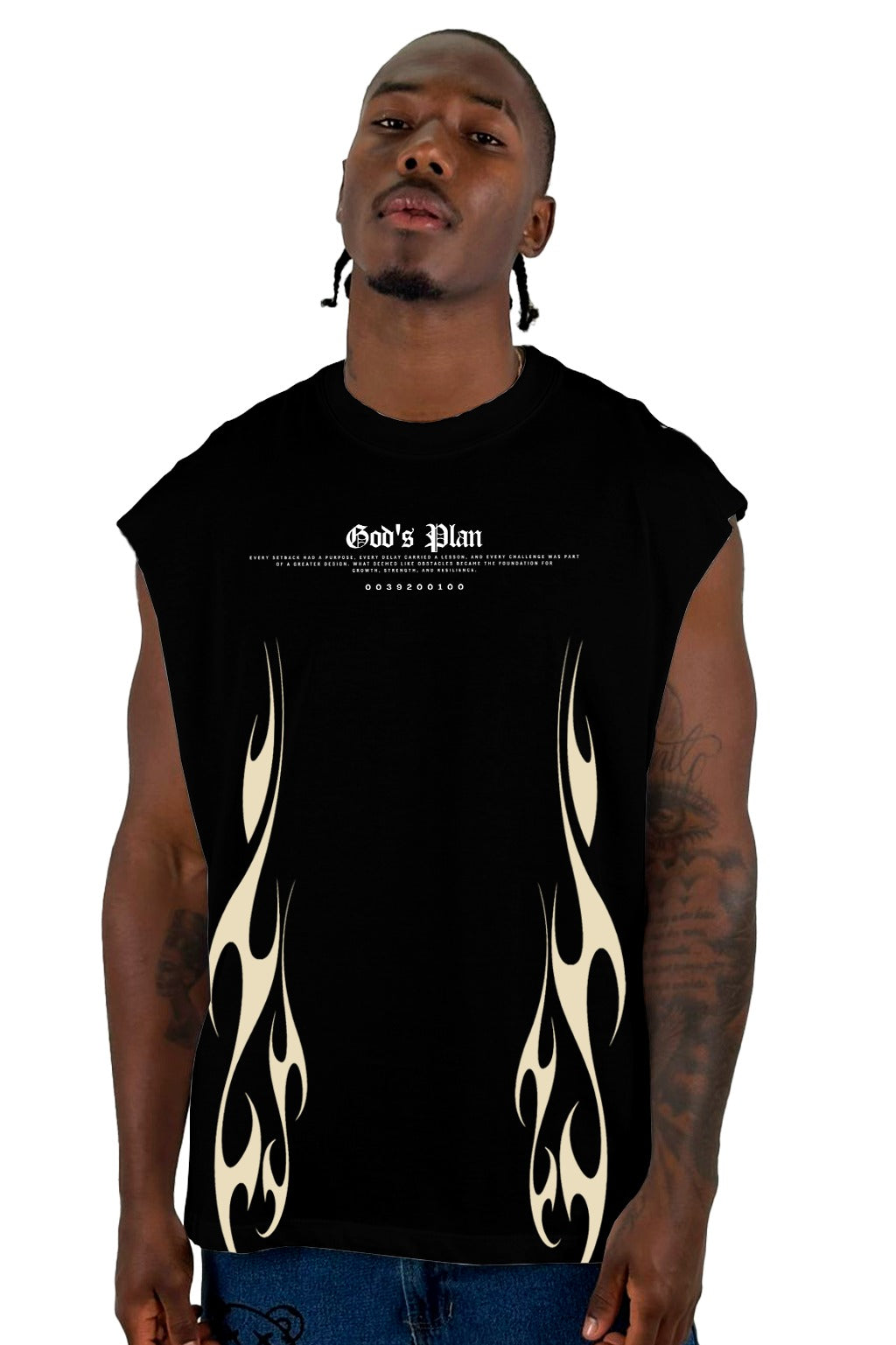 Camisilla Negra Gods Plan Alto Gramaje