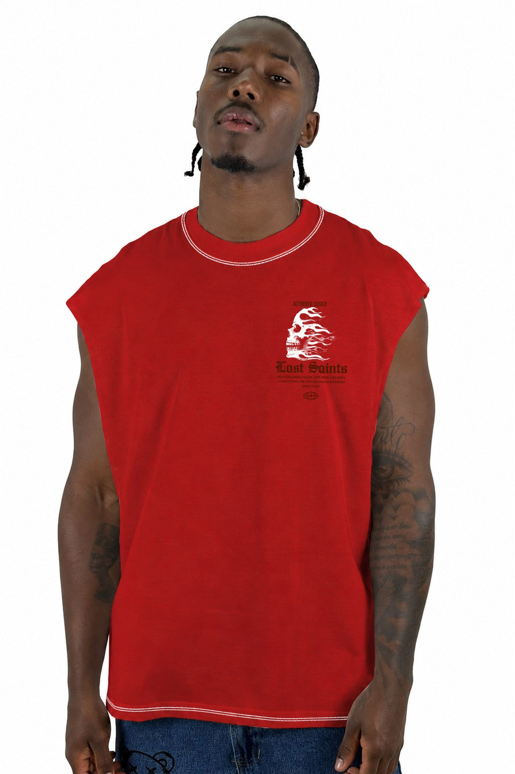 Camisilla Roja Calavera Lost Saint Alto Gramaje
