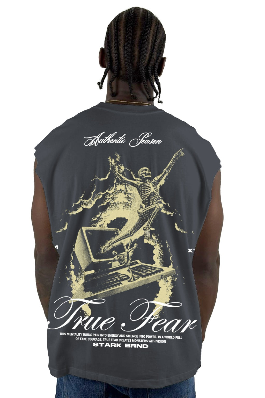 Camisilla Azul Acero True Fear Alto Gramaje