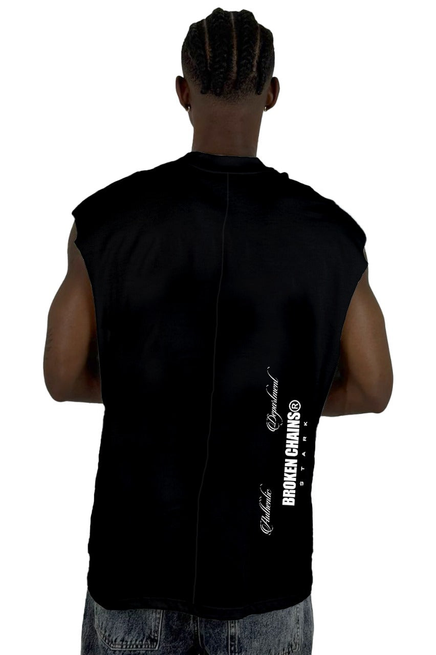 Camisilla Negra Broken Chains Alto Gramaje