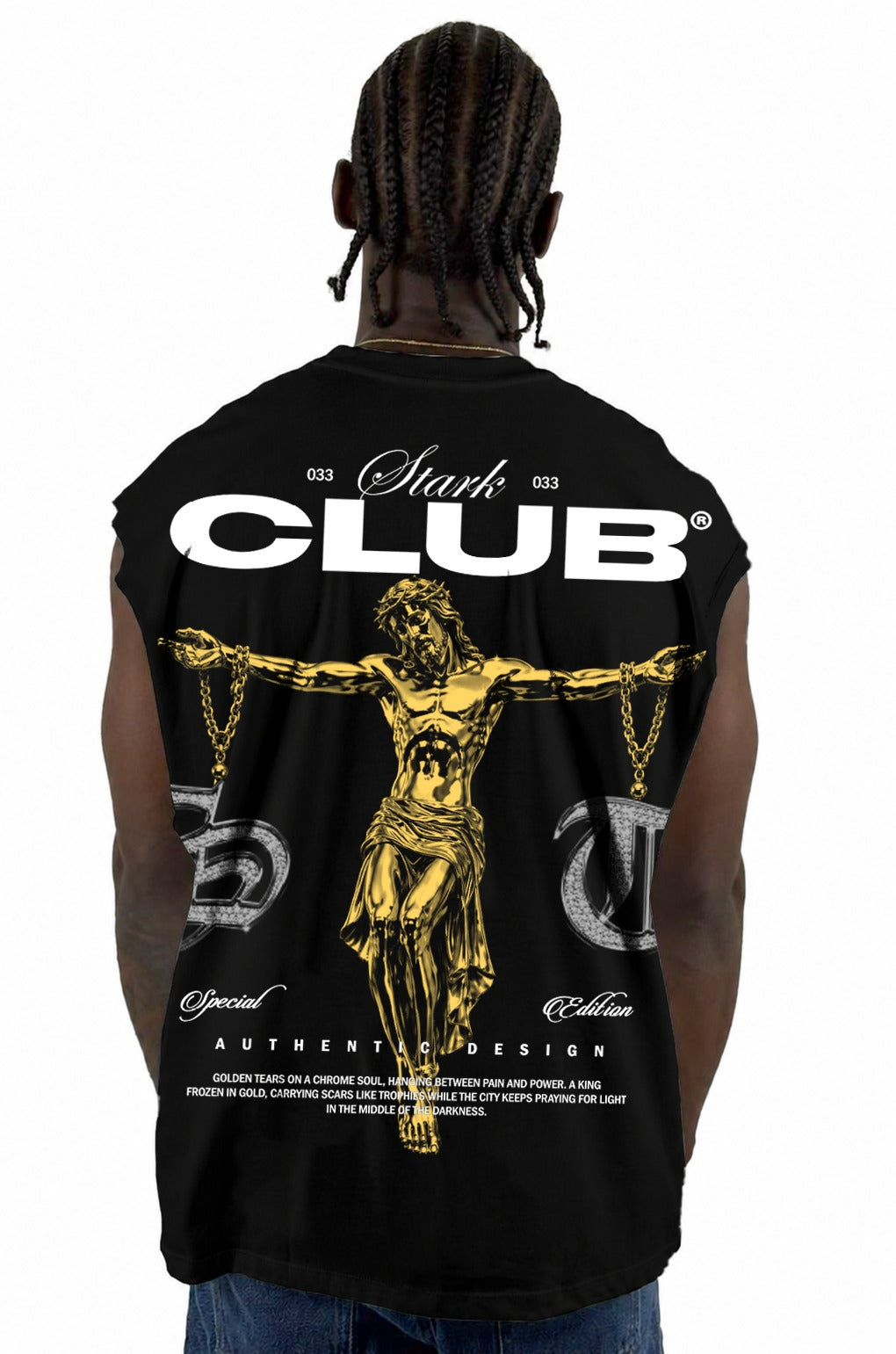 Camisilla Negra Golden Club Alto Gramaje