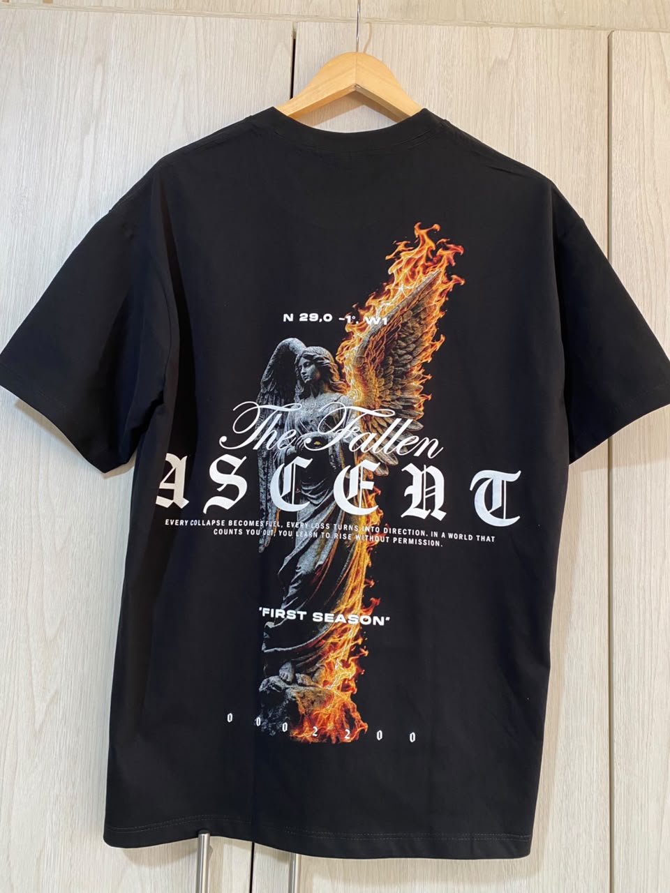 Oversize Negra Ascend Angel Fuego Alto Gramaje
