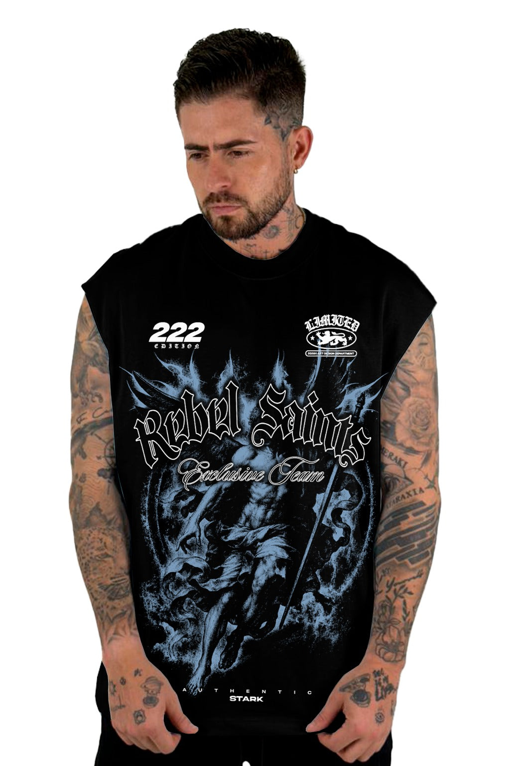 Camisilla Negra Rebel Saints Pedreria Alto Gramaje