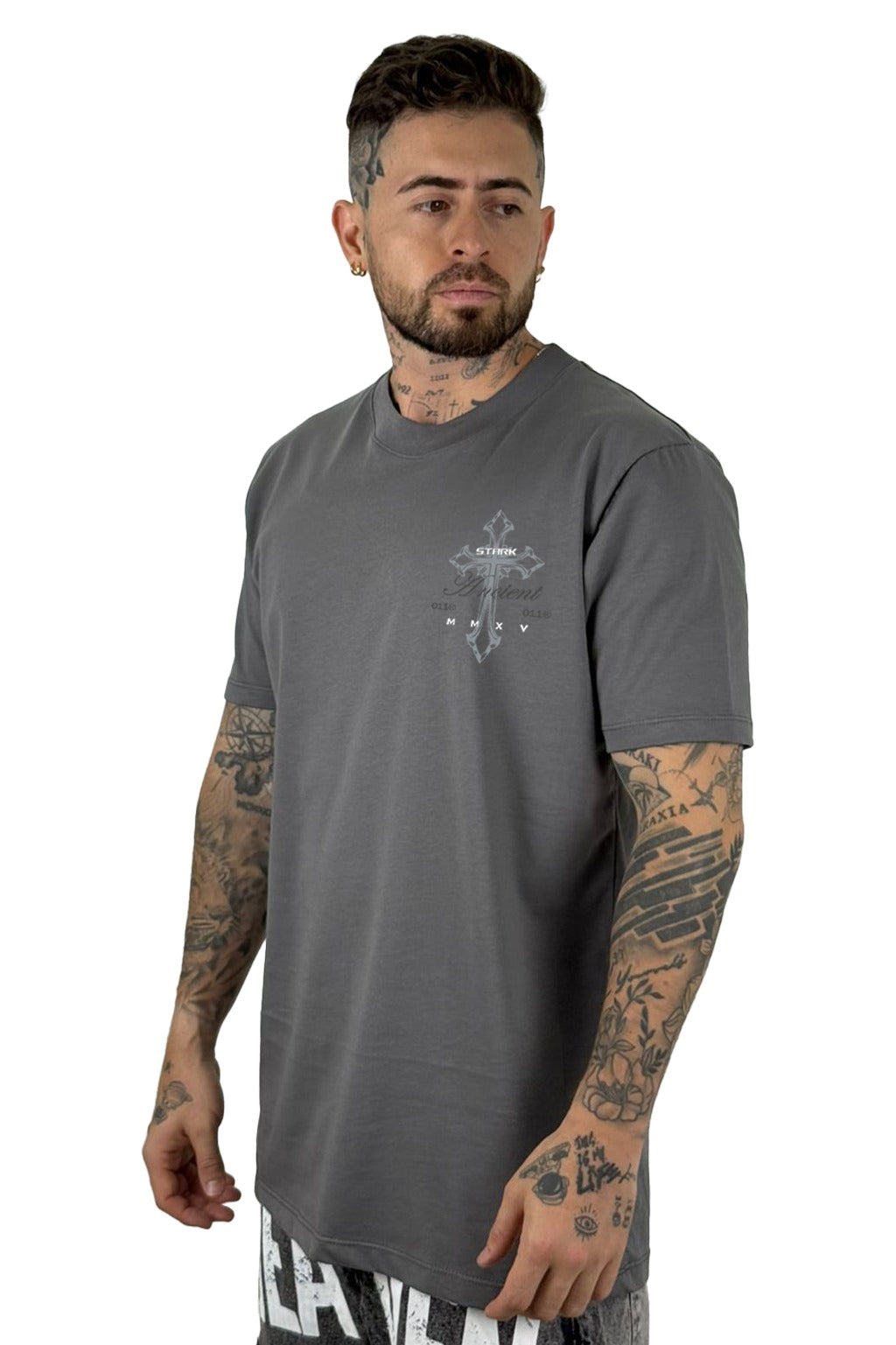 Camiseta Gris Oscruro Ancient Cruz Alto Gramaje