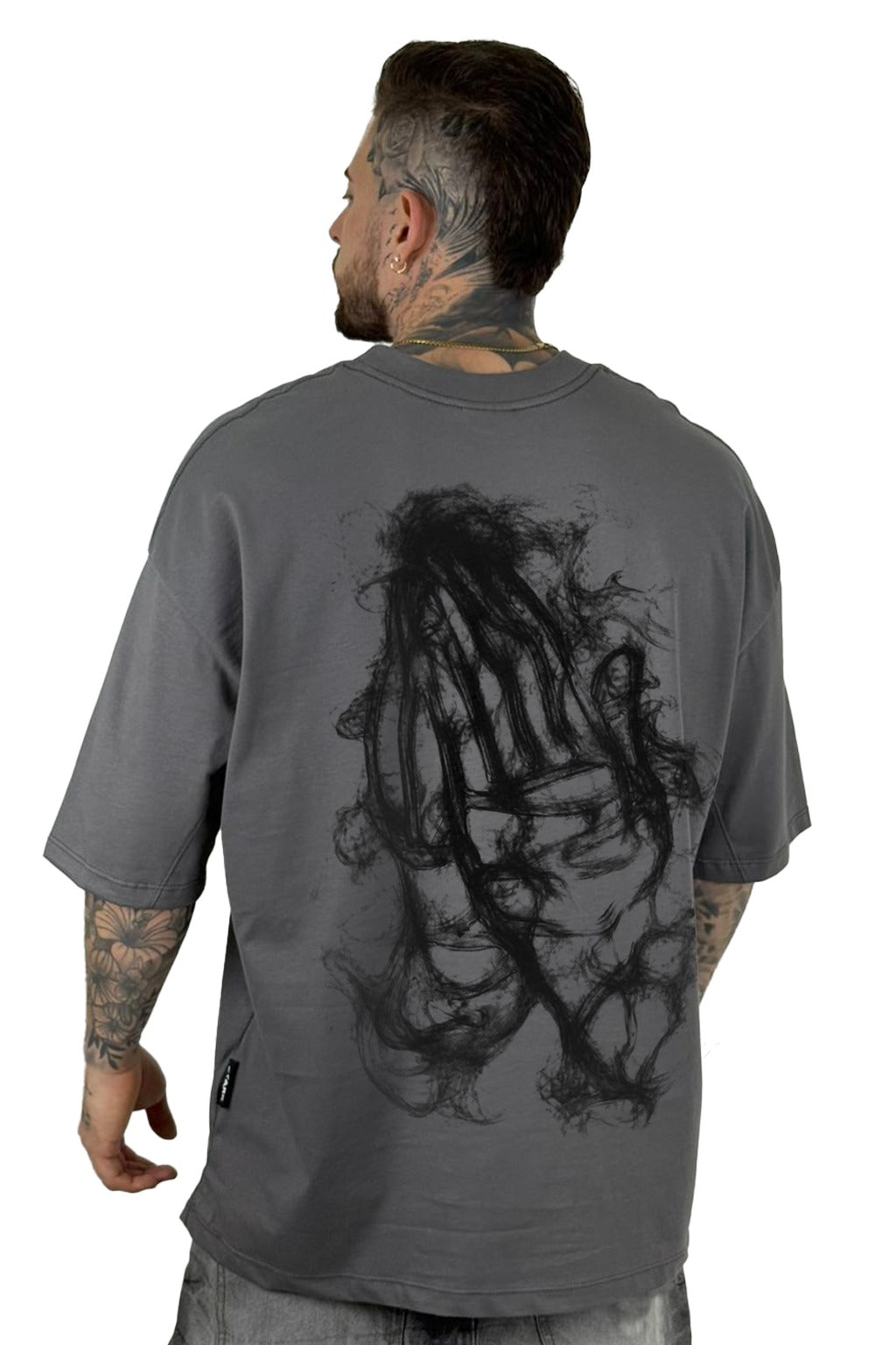 Oversize Gris Oscuro One God Alto Gramaje