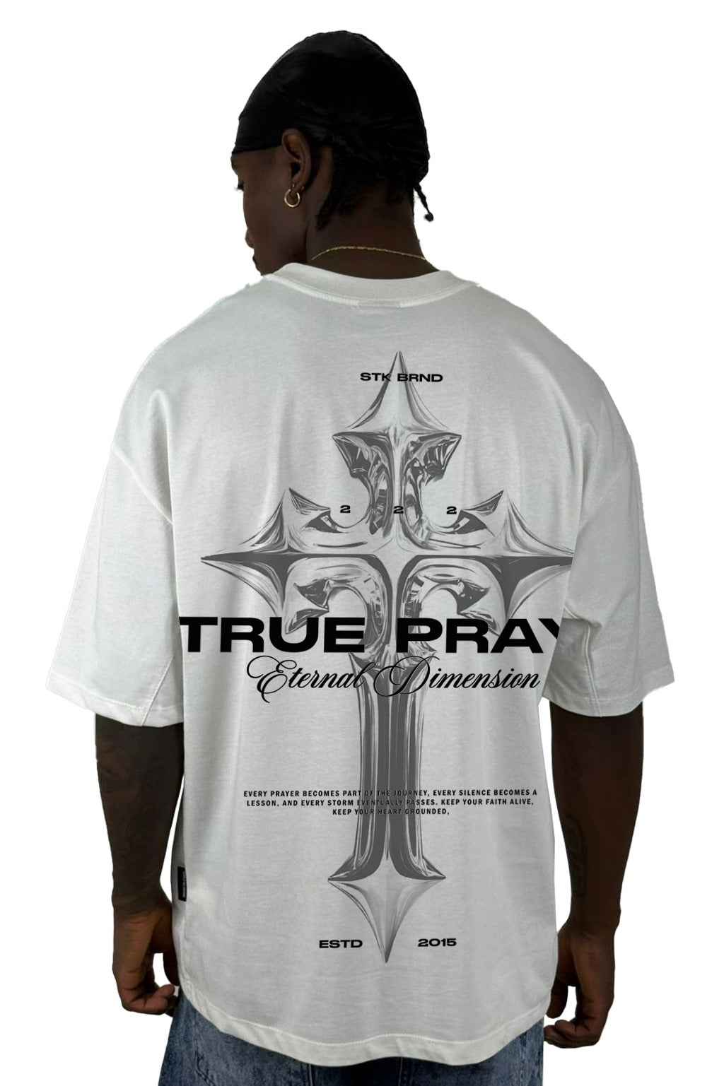Oversize Crudo True Pray Cruz Alto Gramaje